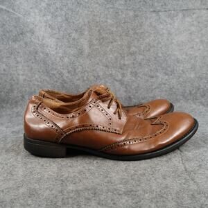 Guess Shoes Mens 10 Wingtip Oxfords Derby Brown Classic Event Formal Lace Up